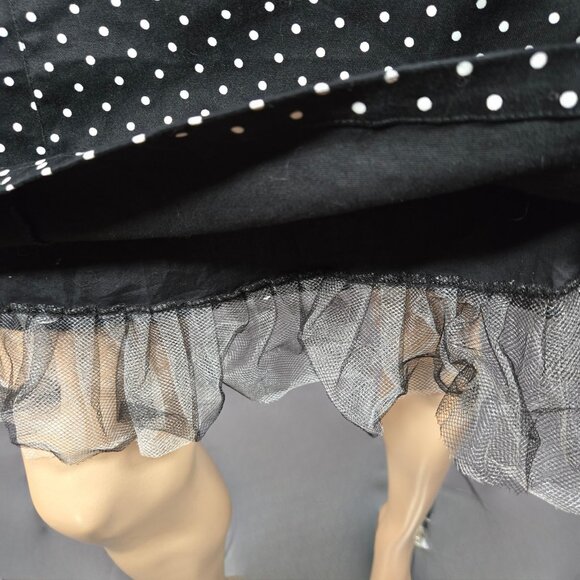 Y2K Vexy Black Polka Dot Corset Dress Size XS Goth Scene Retro 50s Rockabilly - Picture 2 of 15